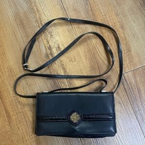 Brighton Black Leather crossbody purse wallet